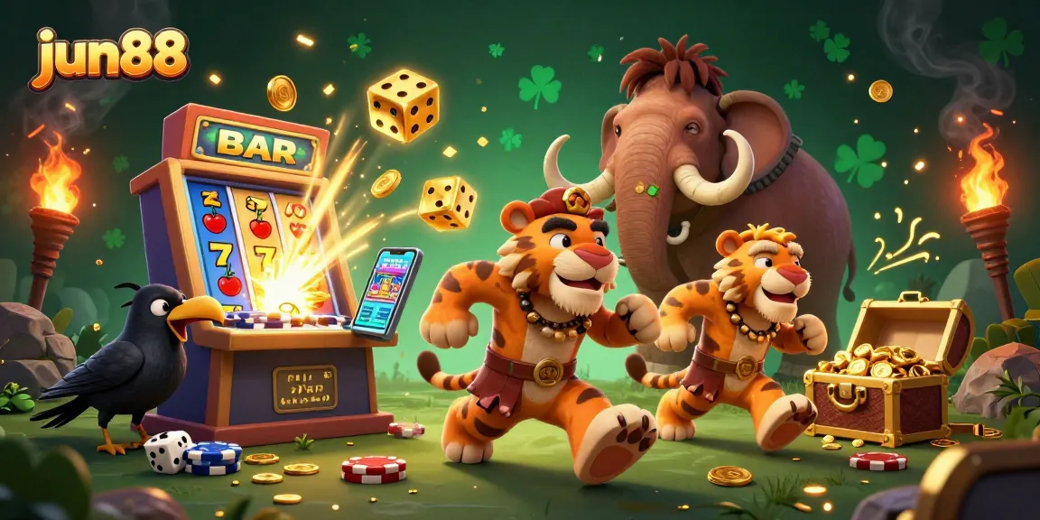 Experience thrilling gameplay at jun88, where dynamic cartoon characters bring a prehistoric casino to life!