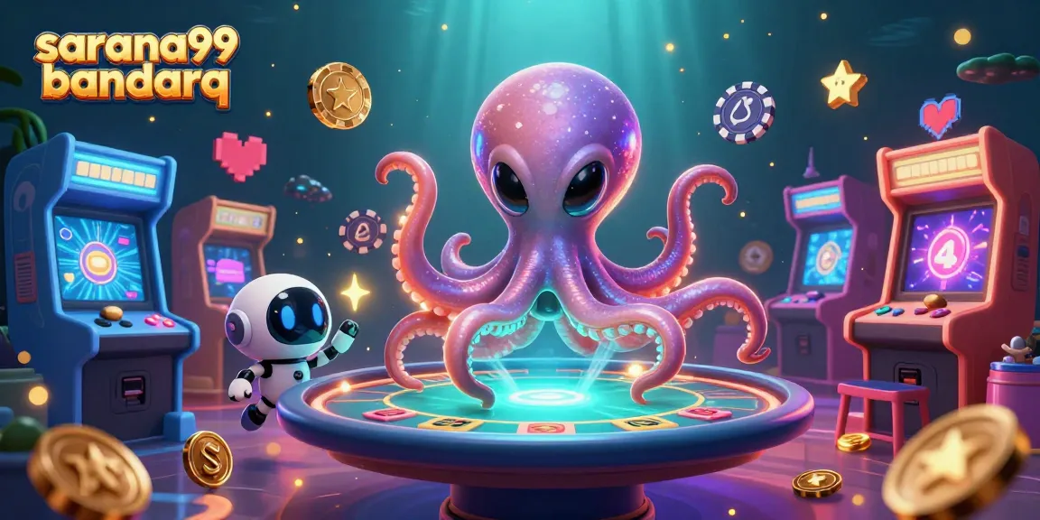 Play exciting poker in a vibrant world with sarana99 bandarq's alien octopus dealer!
